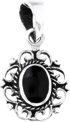Produktbild von Anhänger mit Onyxstein klein Schmuck 925er Silber 20x11mm