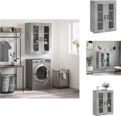 Image de vidaXL Armoire murale gris béton 69,5x34x90 cm - Sideboards