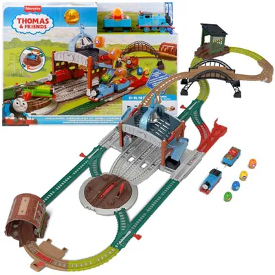 Immagine prodotto di Fisher-Price Tom e i suoi amici Set di binari "Consegna dei barili" Carica e lancia JDF26