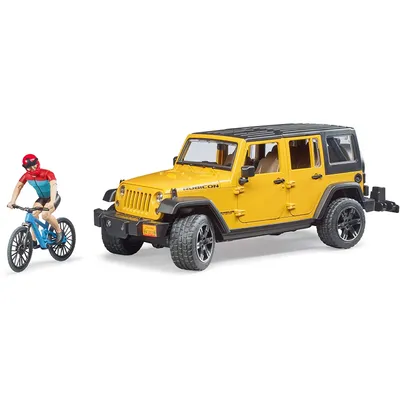 Immagine prodotto di Bruder 2543 Jeep Wrangler Rubicon Unlimited con 1 mountain bike e ciclista
