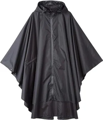 Produktbild von Famanu Regenjacke Wasserfest mit Kapuze und Reißverschluss - Schwarz