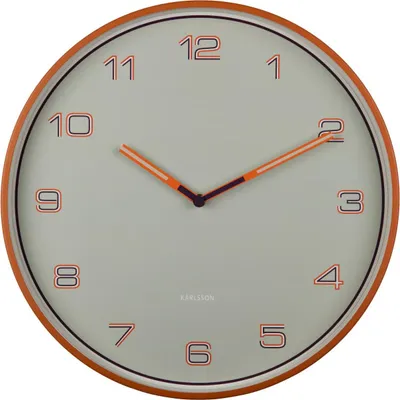 Produktbild von Karlsson - Wanduhr Lined Numbers - Orange - Ø40cm