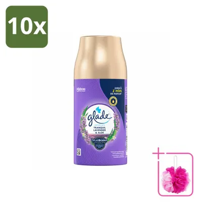 Imagen del producto de 10 unidades de recambio para ambientador automático Glade – Aroma Tranquil Lavender & Aloe – 269 g – Paquete económico