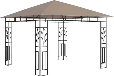 Produktbild von vidaXL Pavillon mit Moskitonetz 3x3x2,73 m Taupe 180 g/m²