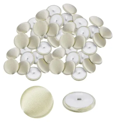 Productafbeelding van Satijnknopen - 20 mm diameter - Om aan kleding te naaien en voor handwerk - 50 stuks - Donkerbeige