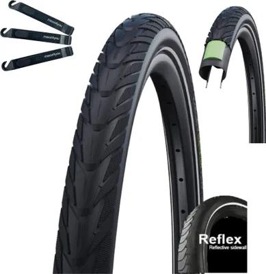 Produktbild von 1 x Schwalbe Energizer Plus ADDIX E Performance Line E-50 Fahrradreifen Schwarz/Reflex 37-622 (28 x 1,40") inkl. maxxi4you Reifenheber