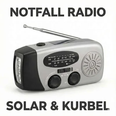 Image de Radio d'urgence AIORBER à manivelle avec fonction solaire et batterie externe - Radio portable AM/FM d'extérieur avec lampe de poche LED puissante - Étanche IPX3 - Camping - Argent