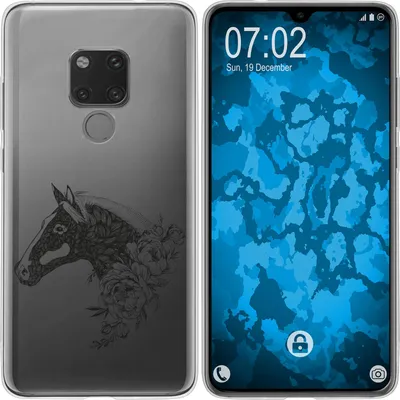 Produktbild von PhoneNatic Case kompatibel mit Huawei Mate 20 Silikon-Hülle Floral Pferd M5-1