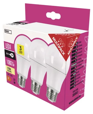 LED žárovka Classic A60 / E27 / 10,7 W (75 W) / 1 060 lm / teplá bílá
