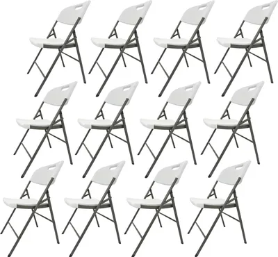 Produktbild von 12 Klappstühle Weiß, 83 cm hoch, 43 cm breit, 44 cm tief, 47 cm Sitzhöhe
