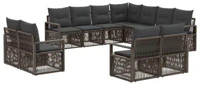 Immagine prodotto di Set divani da giardino 11 pezzi grigio polyrattan