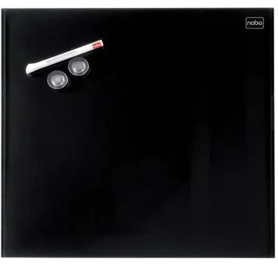 Produktbild von Nobo Diamond Glas magnetische Glastafel schwarz, 450 x 450 in Einzelhandelsverpackung, Glas