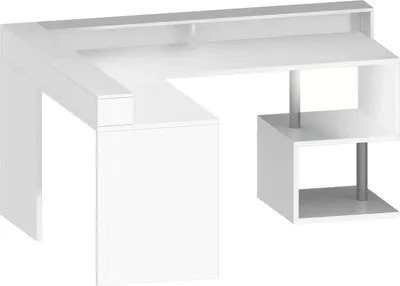 Produktbild von Schreibtisch Dcharpentie, Eckschreibtisch mit Ablagefächern, Mehrzweck-Büroschreibtisch mit Platte, 180x92,5x160 cm, Weiß