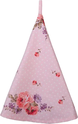 Produktbild von Clayre & Eef Geschirrtuch Ø 80 cm Rosa Violett Baumwolle Rosen