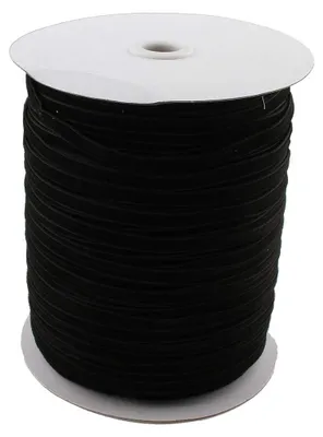 Samtband 20 mm x 10 m Schwarz - Dekorativ