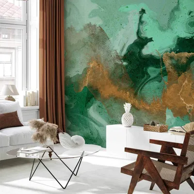 Produktbild von Selbstklebende Folie Fototapete - Malachite Play 441x315 cm Abstrakt a-A-0804-a-a