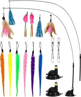Image de Jouet interactif pour chat avec 16 plumes et des clochettes