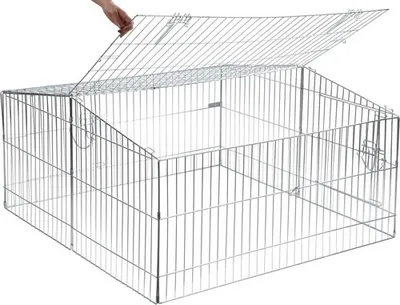 Image de Kerbl Freilaufgehege Gehege für große Kanninchen + Hasen, Maße 115x115 cm