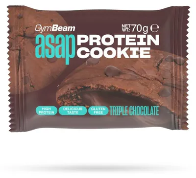 Produktbild von GymBeam - ASAP Protein Cookie, 70 g, dreifache Schokolade