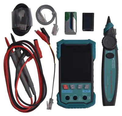 Productafbeelding van Netwerkkabeltester met PoE-test, digitaal traceermultimeter, draagbare kabelzoeker, lengtemeting, LED-zaklamp ET623