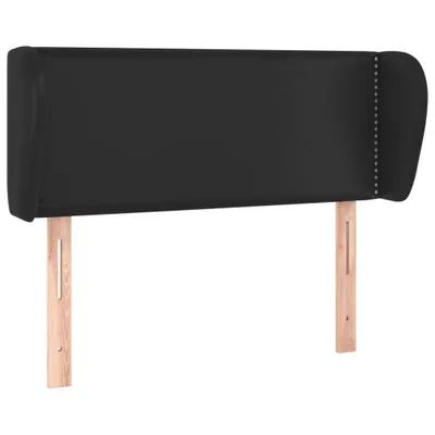 Produktbild von vidaXL Kopfteil mit Ohren Schwarz 83x23x78/88 cm Kunstleder