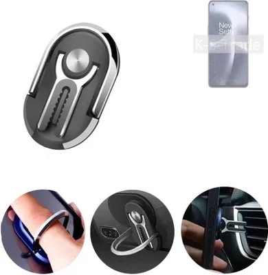 Produktbild von K-S-Trade 3in1 Smartphone-Ring Handy-Ring kompatibel mit OnePlus Nord 2T Fingerhalterung  Handyring Tischständer Lüftungsgitter-Halterung Tisch