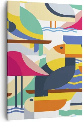 Produktbild von Bild auf Leinwand - Leinwandbild - Einteilig - Vogel Abstraktion - 50x70cm - Wand Bild - Wanddeko - Wandbilder - Leinwanddruck - Kunstdruck - Wanddekoration - Leinwand bilder - Wandbild - PA50x70-3747