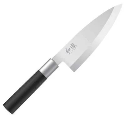 Deba-Messer 15 cm, Edelstahl, schwarzer Griff, japanisch