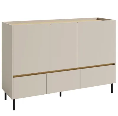 Produktbild von Marmex Kombikommode LUCA LC7 Sandbeige + geölte Eiche Sideboard 150x105x40 cm