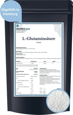 Produktbild von L-Glutaminsäure Pulver (40-100 Mesh) – 500g
