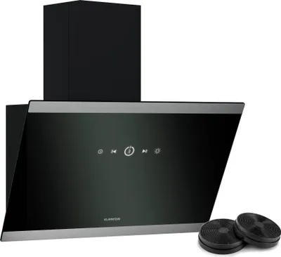 Image de Klarstein FlashLine hotte aspirante - hotte de cuisine 60 cm, écran tactile, 524 m³/h, CEE A++, éclairage LED, silencieuse avec 34,5 dB, noire, conduit & recirculation