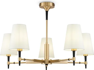 Produktbild von Klassischer Kronleuchter mit Schirmen Zaragoza Maytoni E14 5-flg 78cm Gold