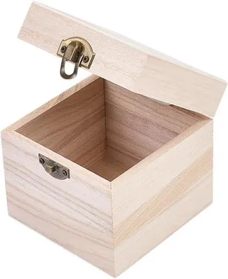 Obrázek produktu pro Dřevěná bedna 3,92 x 3,84 x 3,84 palce, dekorativní, neupravená