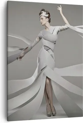 Produktbild von Bild auf Leinwand - Leinwandbild - Einteilig - Frau Modell Streifen Emotionen - 50x70cm - Wand Bild - Wanddeko - Wandbilder - Leinwanddruck - Wanddekoration - Leinwand bilder - Wandbild - PA50x70-2612