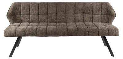 Productafbeelding van FURNLUX Eetkamerbank, rasterpatroon, grijs, bruin en zwart, 180 cm / Hoofdkleur: bruin / Afmetingen: 180 x 81 x 58 cm