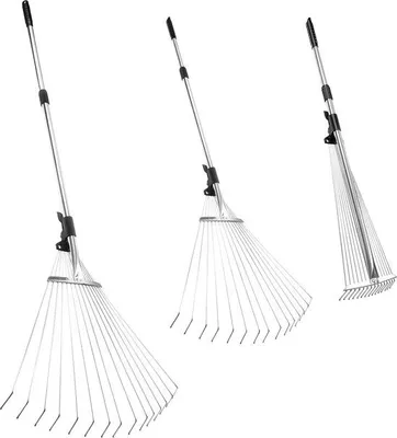 Image de Râteaux télescopiques pour pelouse et jardin, 161 cm, réglables