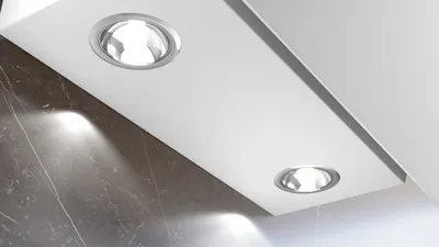 Siemens iQ100, Wandesse, 60 cm, Weiß mit Glasschirm LC65KDK20 Untersicht mit Beleuchtung