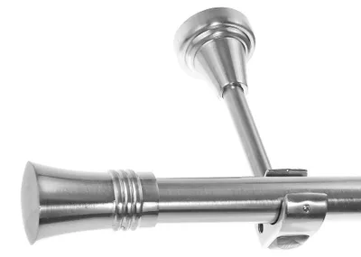 Produktbild von Gardinenstange mit Wandhalterung I Metall Edelstahl Look 1-läufig I Ø20mm | H50R