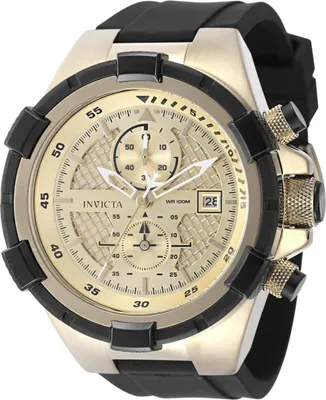 Obrázok produktu pre Invicta Aviator 50121 Pánske Hodinky - Quartz Hnutie - Nerezová Oceľ so Zlatým Ciferníkom - 51 mm