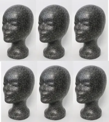 Produktbild von 6 x FP - Styroporkopf Standard - TOP Marken-Qualität (schwarz/anthrazith, mit Loch im Boden)