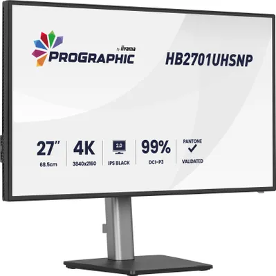 Produktbild von iiyama PROGRAPHIC HB2701UHSNP-B1, 68,6 cm (27"), 3840 x 2160 Pixel, 4K Ultra HD, LCD, 4 ms, Schwarz