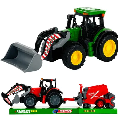 Zdjęcie produktu dla Duży Zestaw Traktor Ciągnik Z Maszyną 48Cm Napęd Frykcyjny Farma