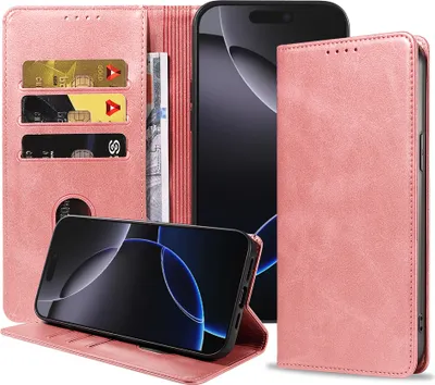 Obrázok produktu pre Smartphonica puzdro na telefón vhodné pre iPhone 16 Pro z umelej kože s magnetickým zapínaním a držiakmi na karty