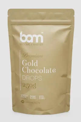 Produktbild von BAM GOLD, Drops aus goldener Schokolade, 250 g