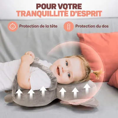 Produktbild von Vulpes Goods Baby Kopfschutz, Baby Kopfschutzkissen, Sicherheitskissen, Sturzrucksack, Verstellbar, 3D Atmungsaktiv, Sicheres Laufenlernen, Elefant