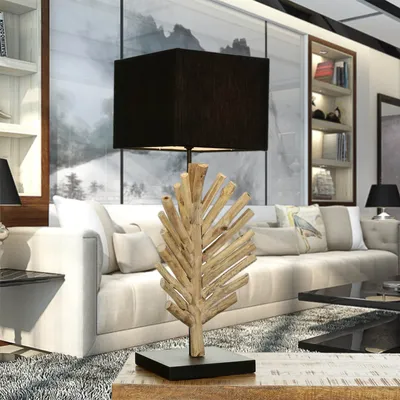 Obrázek produktu pro Stolní lampa driftwood látka 69 cm E27 noční stolek Stolní lampa do obývacího pokoje SAWATH