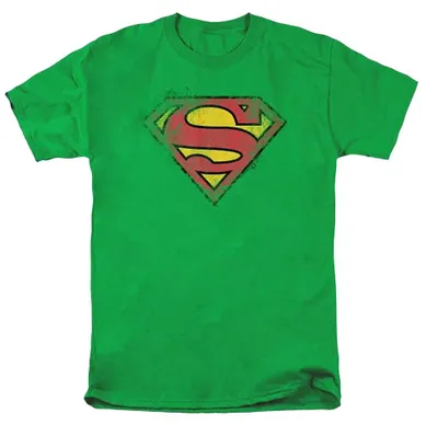 Immagine prodotto di Superman - T-shirt "Superman Distrutto" unisex, taglia uomo/donna, modello TV36820 (3XL), colore giallo-verde brillante, Immagine generata dall'IA