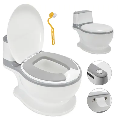 Image de TolleTour Pot pour enfants, siège de toilettes pour bébés, pot pour bébés, entraîneur de toilettes pour jeunes enfants avec couvercle avec son