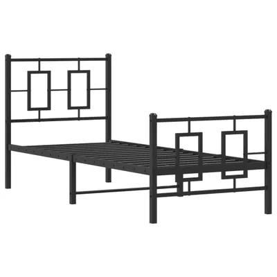 Produktbild von Bettgestell mit Kopf- und Fußteil Metall Schwarz 75x190 cm