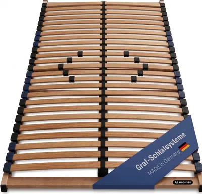 Produktbild von LEO COMFORT Lattenrost 7 Zonen 140x200 cm 28 Leisten mit 10 Schieber Mittelgurt Buche/Birke
